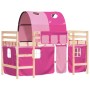 Cama alta para niños con túnel madera pino rosa 90x200 cm de , Camas y somieres - Ref: Foro24-3206993, Precio: 202,07 €, Desc...