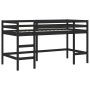 Cama alta niños con túnel madera pino blanco negro 90x190 cm de , Camas y somieres - Ref: Foro24-3207006, Precio: 210,47 €, D...