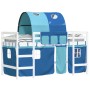 High bed for children with blue pine wood tunnel 90x190 cm by , Beds and slatted bases - Ref: Foro24-3207004, Price: 200,35 €...