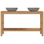 Solid teak wood vanity unit with river stone sinks by vidaXL, bathroom vanities - Ref: Foro24-246497, Price: 364,72 €, Discou...