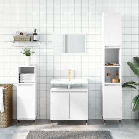 White plywood 3-piece bathroom furniture set by , Bathroom furniture - Ref: Foro24-3187781, Price: 167,27 €, Discount: %