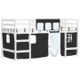 Cama alta niños con cortinas madera pino blanco negro 90x190 cm de , Camas y somieres - Ref: Foro24-3206976, Precio: 185,44 €...