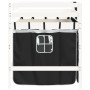 Children's loft bed with black white pine wood curtains 90x190 cm by , Beds and slatted bases - Ref: Foro24-3206976, Price: 1...