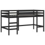 Cama alta niños con túnel madera pino blanco negro 90x200 cm de , Camas y somieres - Ref: Foro24-3206997, Precio: 207,99 €, D...