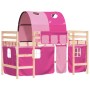 Cama alta para niños con túnel madera pino rosa 90x190 cm de , Camas y somieres - Ref: Foro24-3207002, Precio: 198,63 €, Desc...