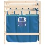 High bed for children with blue pine wood curtains 90x190 cm by , Beds and slatted bases - Ref: Foro24-3206974, Price: 181,55...