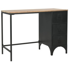 Escritorio con pedestal madera abeto y acero 100x50x76 cm de vidaXL, Escritorios - Ref: Foro24-246421, Precio: 313,00 €, Desc...