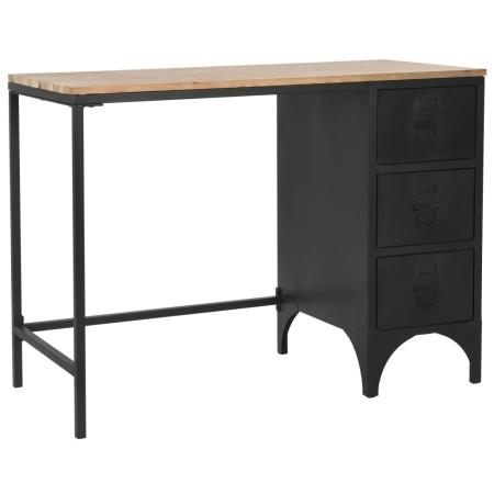 Desk with fir wood pedestal and steel 100x50x76 cm by vidaXL, Desks - Ref: Foro24-246421, Price: 316,04 €, Discount: %