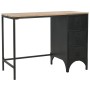 Desk with fir wood pedestal and steel 100x50x76 cm by vidaXL, Desks - Ref: Foro24-246421, Price: 316,04 €, Discount: %