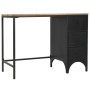 Desk with fir wood pedestal and steel 100x50x76 cm by vidaXL, Desks - Ref: Foro24-246421, Price: 316,04 €, Discount: %