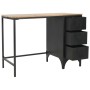 Desk with fir wood pedestal and steel 100x50x76 cm by vidaXL, Desks - Ref: Foro24-246421, Price: 316,04 €, Discount: %