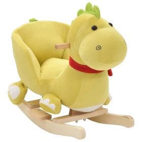 Stuffed rocking dragon with lime green backrest 60x32x53 cm by vidaXL, Rocking and Swinging Toys - Ref: Foro24-80225, Price: ...