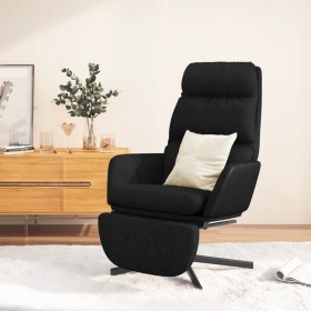 Sillón de relax con reposapiés de tela negro de , Sillones - Ref: Foro24-3097561, Precio: 134,03 €, Descuento: %