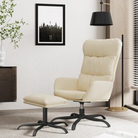 Sillón de relax con reposapiés de tela color crema de , Sillones - Ref: Foro24-3097585, Precio: 143,99 €, Descuento: %