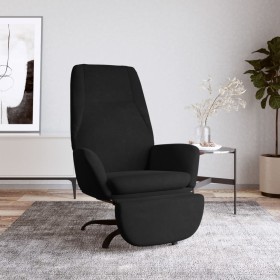 Sillón de relax con reposapiés terciopelo negro de , Sillones - Ref: Foro24-3097854, Precio: 101,99 €, Descuento: %