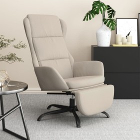 Sillón de relax con reposapiés tela de microfibra crema de , Sillones - Ref: Foro24-3097930, Precio: 112,99 €, Descuento: %