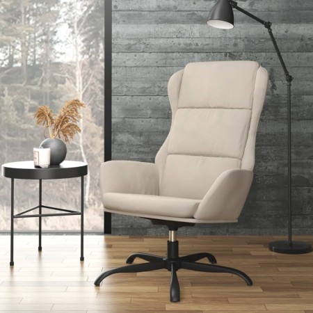 Relaxation armchair in cream-colored synthetic suede leather by , Armchairs - Ref: Foro24-341423, Price: 98,17 €, Discount: %