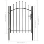 Puerta de jardín de acero negro 1x1,5 m de vidaXL, Puertas de jardín - Ref: Foro24-143058, Precio: 101,62 €, Descuento: %