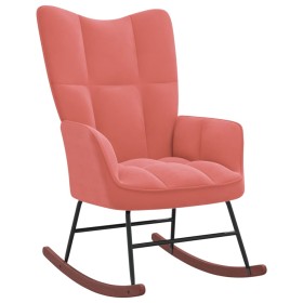 Silla mecedora de terciopelo rosa de , Mecedoras - Ref: Foro24-328143, Precio: 137,64 €, Descuento: %