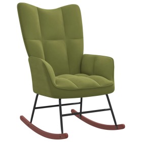 Silla mecedora de terciopelo verde claro de , Mecedoras - Ref: Foro24-328142, Precio: 134,14 €, Descuento: %