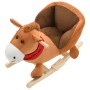 Stuffed rocking horse with brown backrest 60x32x50 cm by vidaXL, Rocking and Swinging Toys - Ref: Foro24-80221, Price: 85,50 ...