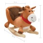 Caballo balancín de peluche con respaldo marrón 60x32x50 cm de vidaXL, Juguetes para mecerse y balancearse - Ref: Foro24-8022...