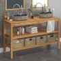 Solid teak wood vanity unit with river stone sinks by vidaXL, bathroom vanities - Ref: Foro24-246499, Price: 612,62 €, Discou...