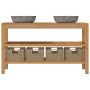 Solid teak wood vanity unit with river stone sinks by vidaXL, bathroom vanities - Ref: Foro24-246499, Price: 534,99 €, Discou...