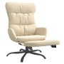 Sillón de relax con reposapiés tela color crema de , Sillones - Ref: Foro24-3097596, Precio: 125,08 €, Descuento: %