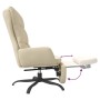 Sillón de relax con reposapiés tela color crema de , Sillones - Ref: Foro24-3097596, Precio: 125,08 €, Descuento: %