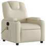 Sillón reclinable de masaje cuero sintético crema de , Sillones - Ref: Foro24-372397, Precio: 229,11 €, Descuento: %