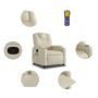 Sillón reclinable de masaje cuero sintético crema de , Sillones - Ref: Foro24-372397, Precio: 229,11 €, Descuento: %