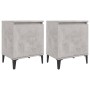 Bedside tables with gray concrete metal legs 40x30x50 cm by vidaXL, Nightstands - Ref: Foro24-805842, Price: 61,08 €, Discoun...