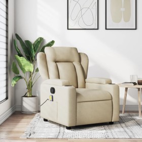 Cream Fabric Reclining Massage Chair by , Armchairs - Ref: Foro24-372424, Price: 248,68 €, Discount: %