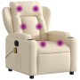 Cream Fabric Reclining Massage Chair by , Armchairs - Ref: Foro24-372424, Price: 249,31 €, Discount: %