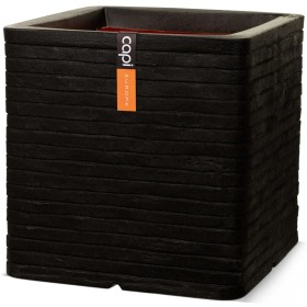 Capi Planter Nature Rib square black 30x30 cm KBLRO902 by Capi, Pots and planters - Ref: Foro24-424253, Price: 47,99 €, Disco...