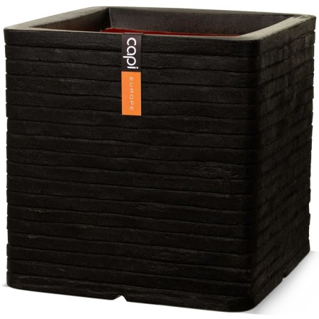 Capi Planter Nature Rib square black 30x30 cm KBLRO902 by Capi, Pots and planters - Ref: Foro24-424253, Price: 47,88 €, Disco...