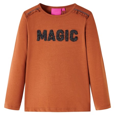 Camiseta infantil de manga larga color coñac 140 de , Camisetas para niños - Ref: Foro24-14268, Precio: 10,06 €, Descuento: %