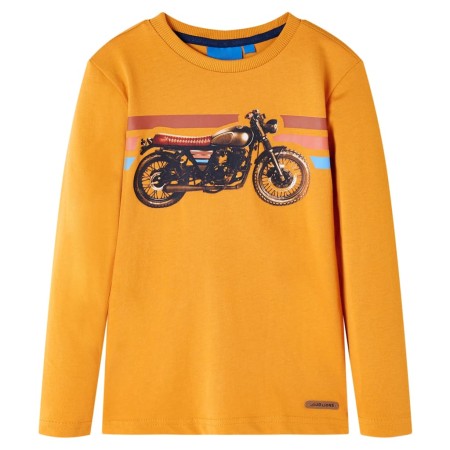 Long-sleeved ocher-colored children's t-shirt size 104 by , Kids T-shirts - Ref: Foro24-12640, Price: 8,99 €, Discount: %