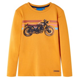 Children's long-sleeved t-shirt in ocher color 128 by , Kids T-shirts - Ref: Foro24-12642, Price: 8,51 €, Discount: %