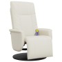 Sillón reclinable masaje con reposapiés cuero sintético crema de , Sillones - Ref: Foro24-356513, Precio: 227,58 €, Descuento: %