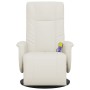 Sillón reclinable masaje con reposapiés cuero sintético crema de , Sillones - Ref: Foro24-356513, Precio: 227,58 €, Descuento: %