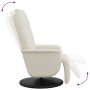 Sillón reclinable masaje con reposapiés cuero sintético crema de , Sillones - Ref: Foro24-356513, Precio: 227,58 €, Descuento: %