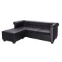 L-shaped Chesterfield sofa black synthetic leather by vidaXL, Sofas - Ref: Foro24-245536, Price: 688,97 €, Discount: %