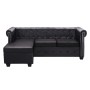 L-shaped Chesterfield sofa black synthetic leather by vidaXL, Sofas - Ref: Foro24-245536, Price: 688,97 €, Discount: %