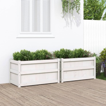 Outdoor planters 2 units solid white pine wood by , Pots and planters - Ref: Foro24-837462, Price: 133,99 €, Discount: %