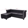 Sofá Chesterfield en forma de L cuero sintético negro de vidaXL, Sofás - Ref: Foro24-245536, Precio: 688,97 €, Descuento: %