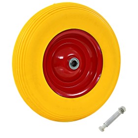 Wheelbarrow wheel with solid axle PU 4.00-8 390 mm by vidaXL, Hoists, cranes and carts - Ref: Foro24-142980, Price: 35,99 €, ...