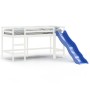 Children's loft bed with white solid wood slide 90x200 cm by , Beds and slatted bases - Ref: Foro24-835908, Price: 217,82 €, ...