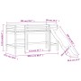 Children's loft bed with white solid wood slide 90x200 cm by , Beds and slatted bases - Ref: Foro24-835908, Price: 217,82 €, ...